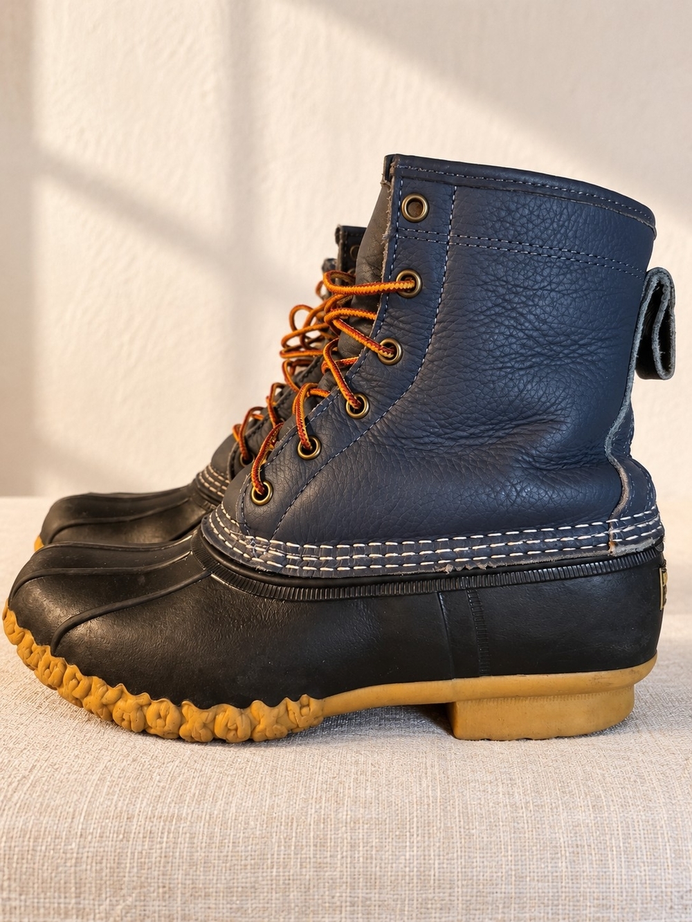 RARE L.L. Bean 8" Insulated Bean Boots Raven Blue / Navy Black Women’s 9 M USA